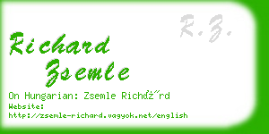 richard zsemle business card